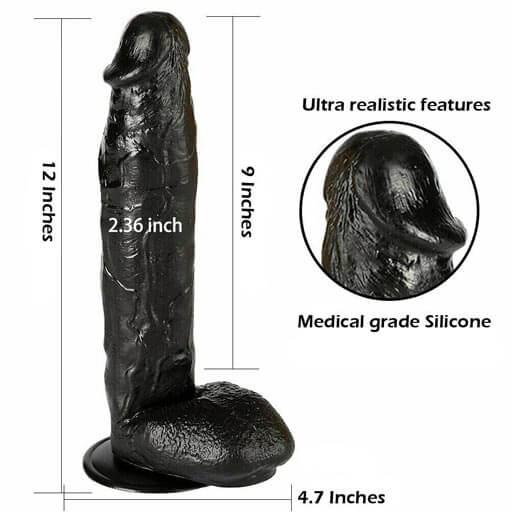 Funtoyz Realistic Big Black Dildo Funtoyz Realistic Big Black Dildo